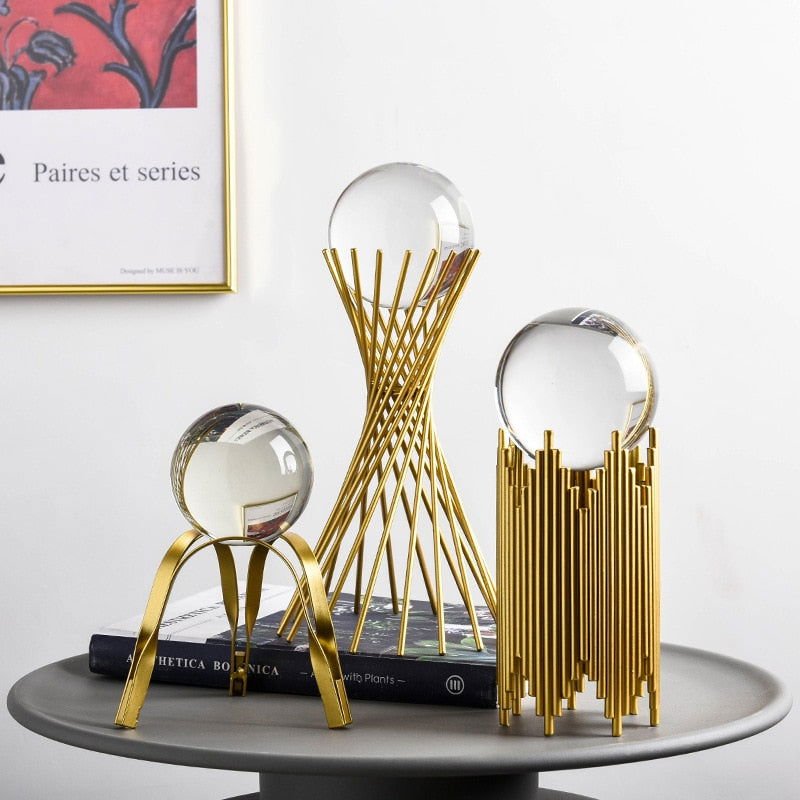 Crystal Ball-Golden Ornament - Velora Luxury Fashion