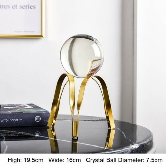 Crystal Ball-Golden Ornament - Velora Luxury Fashion