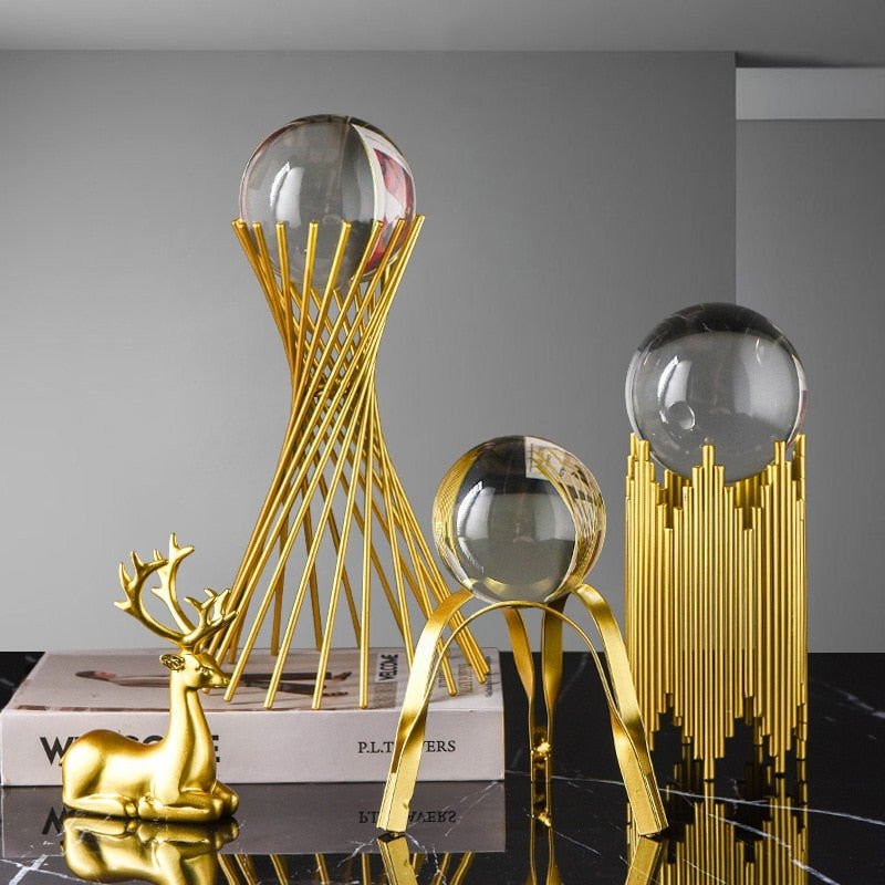 Crystal Ball-Golden Ornament - Velora Luxury Fashion