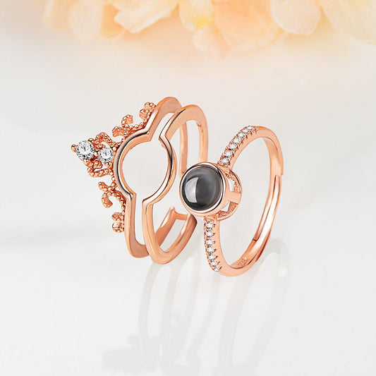 Custom Pet Photo Tiara Crown Ring - Velora Luxury Fashion