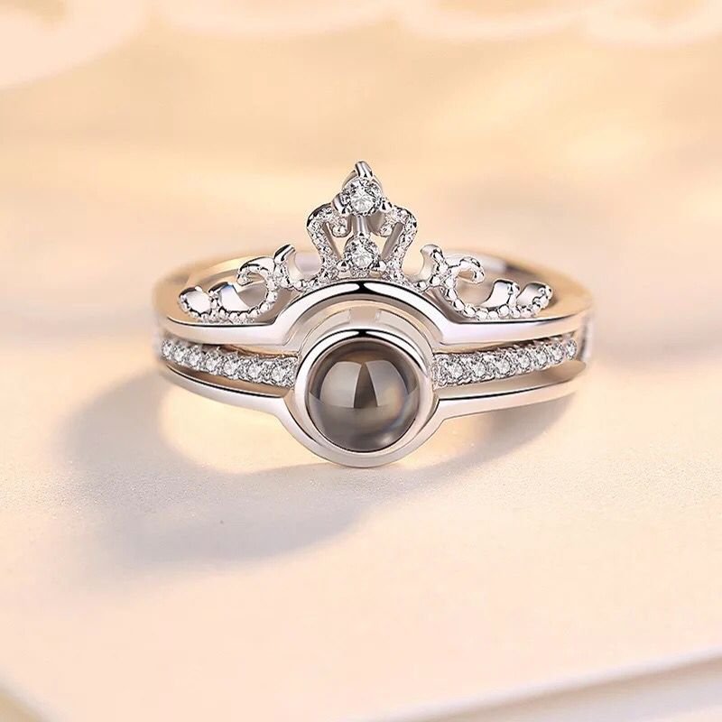 Custom Pet Photo Tiara Crown Ring - Velora Luxury Fashion