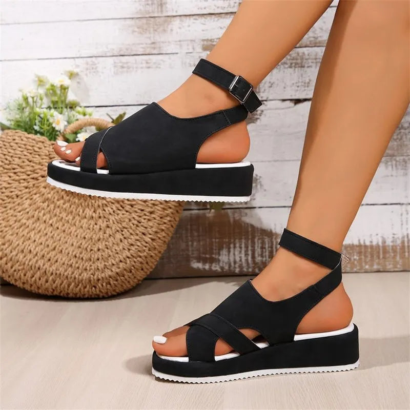 Cutout Platform Sandals - Velora Luxury Fashion