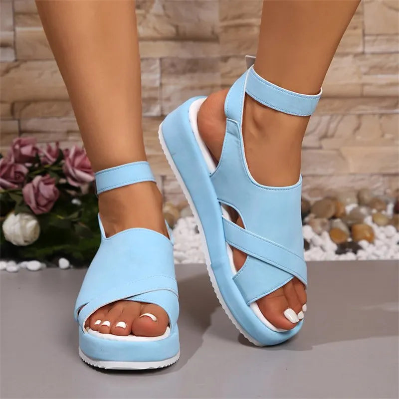 Cutout Platform Sandals - Velora Luxury Fashion
