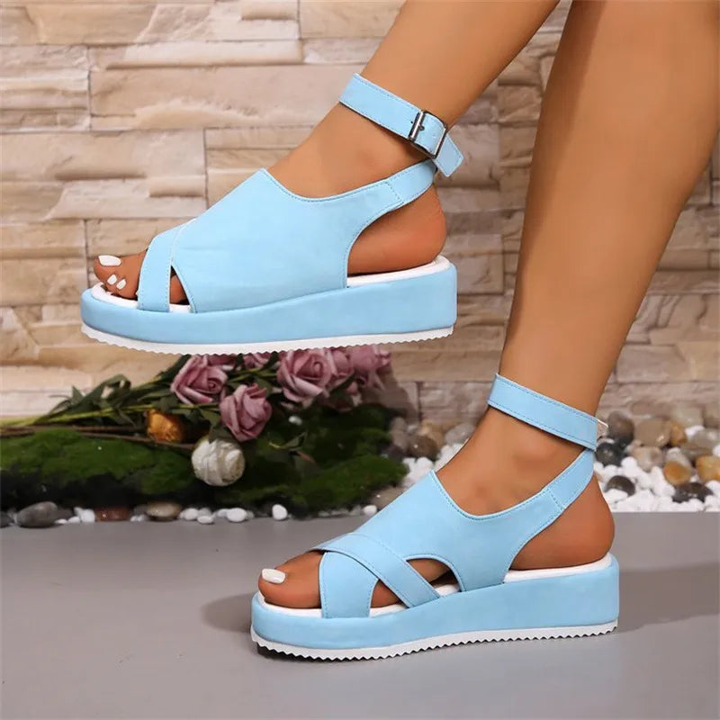 Cutout Platform Sandals - Velora Luxury Fashion