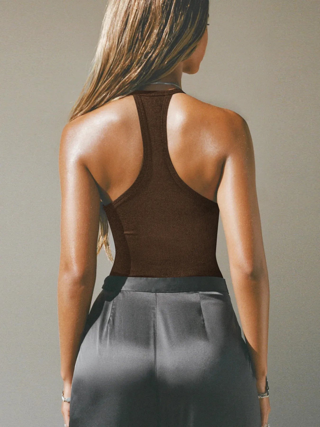 Cutout Ribbed Tank Top - Velora Luxury Fashion