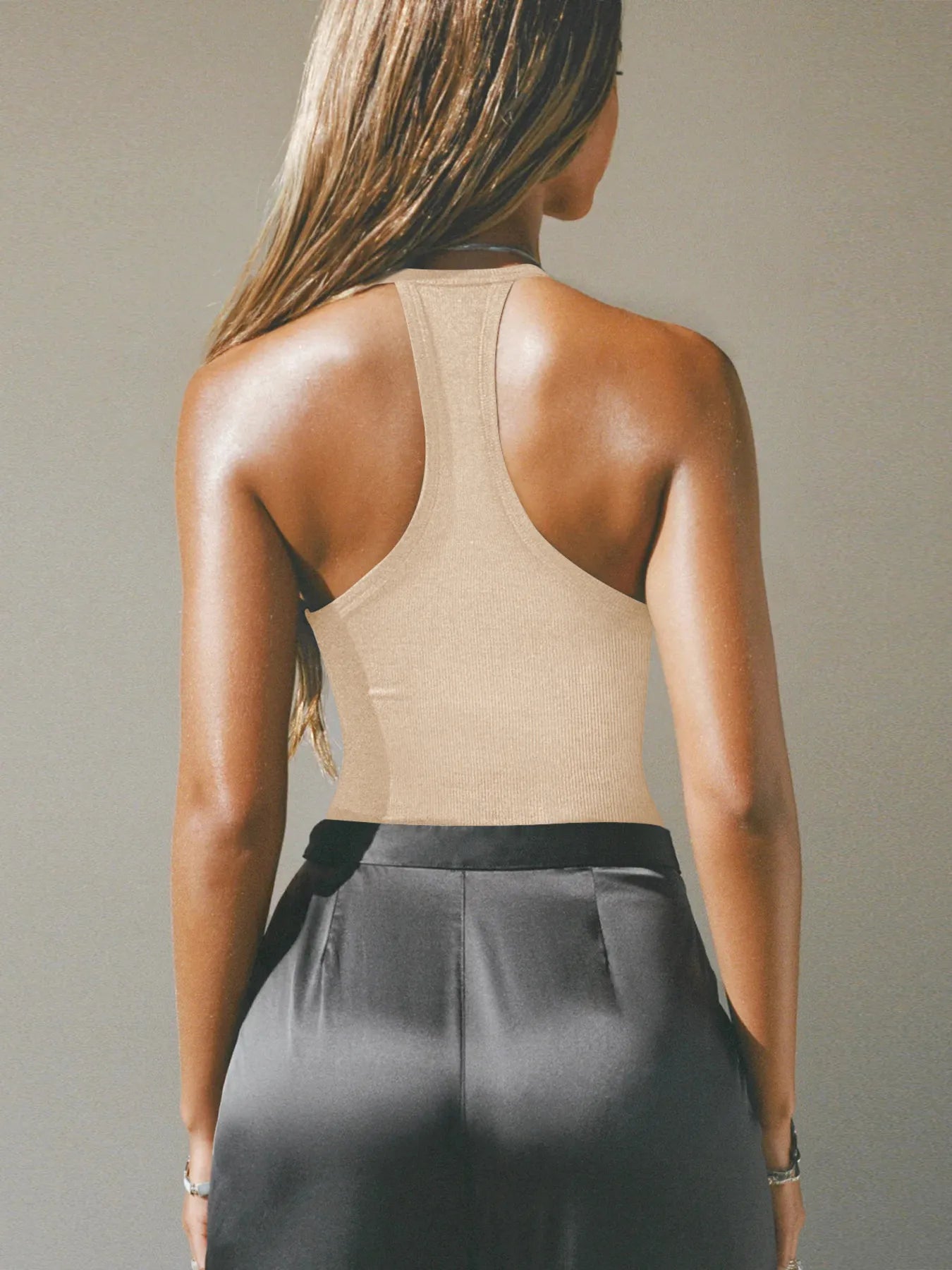 Cutout Ribbed Tank Top - Velora Luxury Fashion