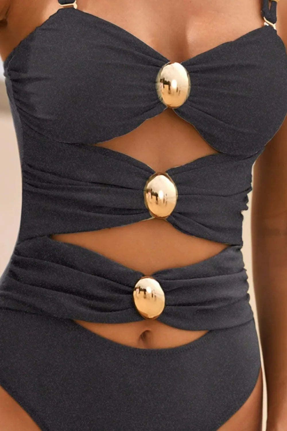 Cutout Ruched Sweetheart Neck One-Piece Swimwear - Velora Luxury Fashion