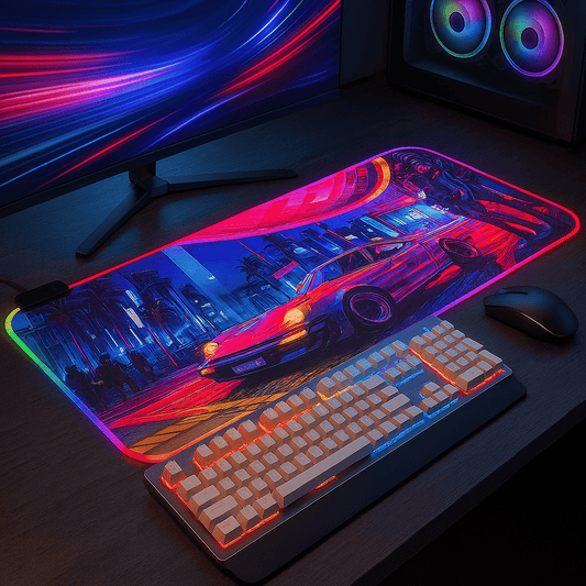 Cyberpunk Night City Dystopian DS3 LED Mouse Mat Mouse Pad 7 led lights smooth surface - Velora Luxury Fashion