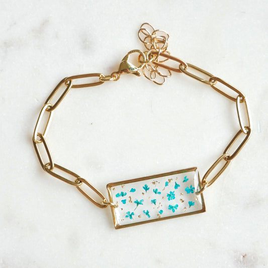 Bracelet Estelle bleu - rectangle moyen - Velora