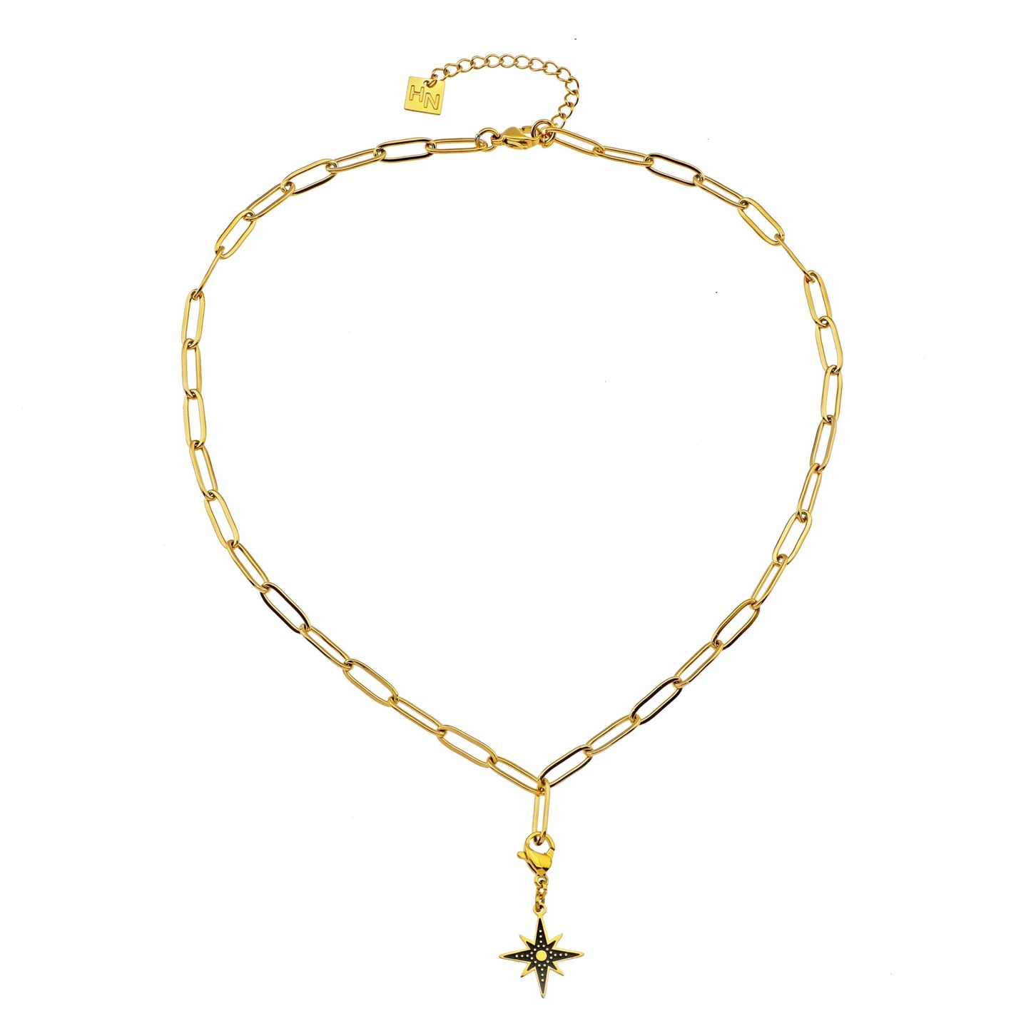 DALIA: Essential Gold Chain Link Paper-Clip Necklace - Velora Luxury Fashion