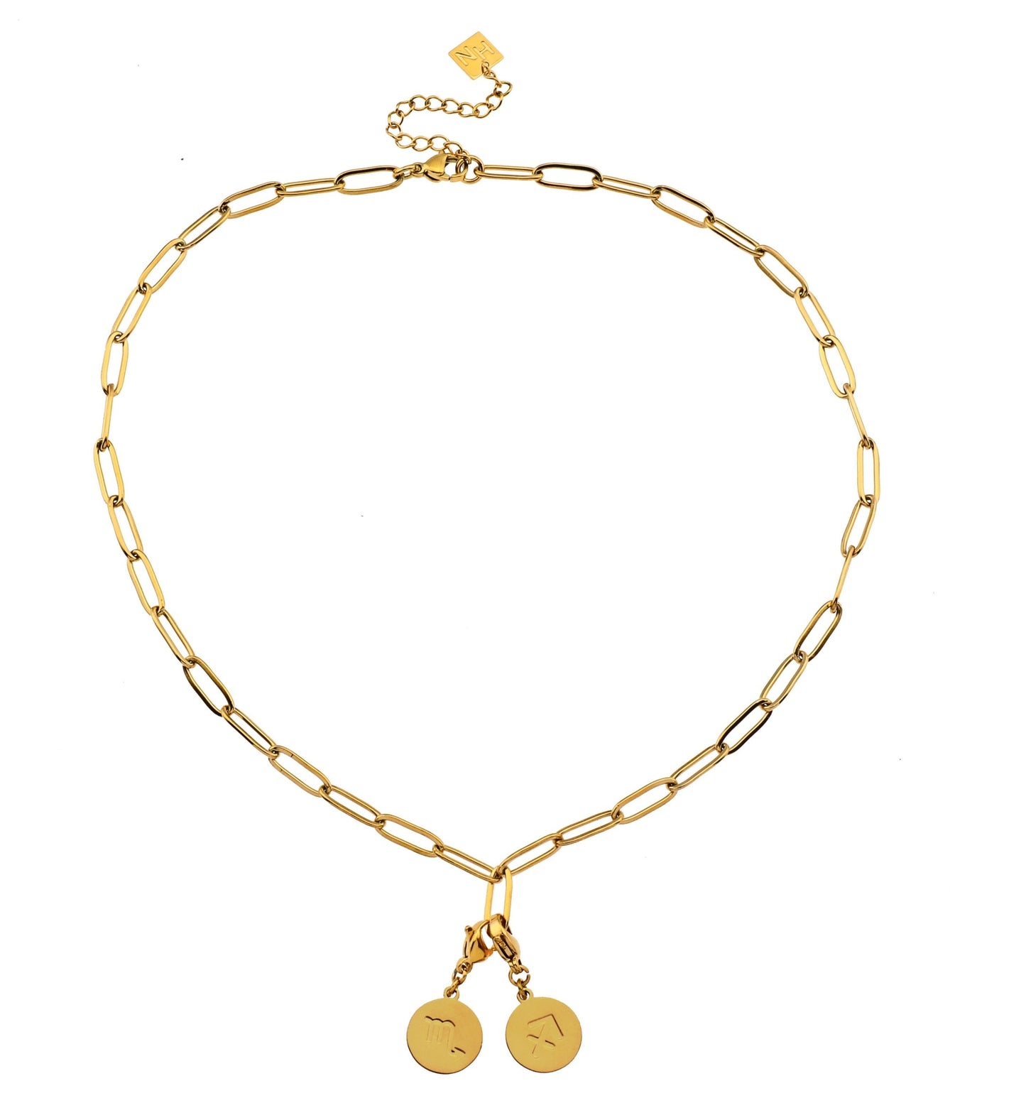 DALIA: Essential Gold Chain Link Paper-Clip Necklace - Velora Luxury Fashion
