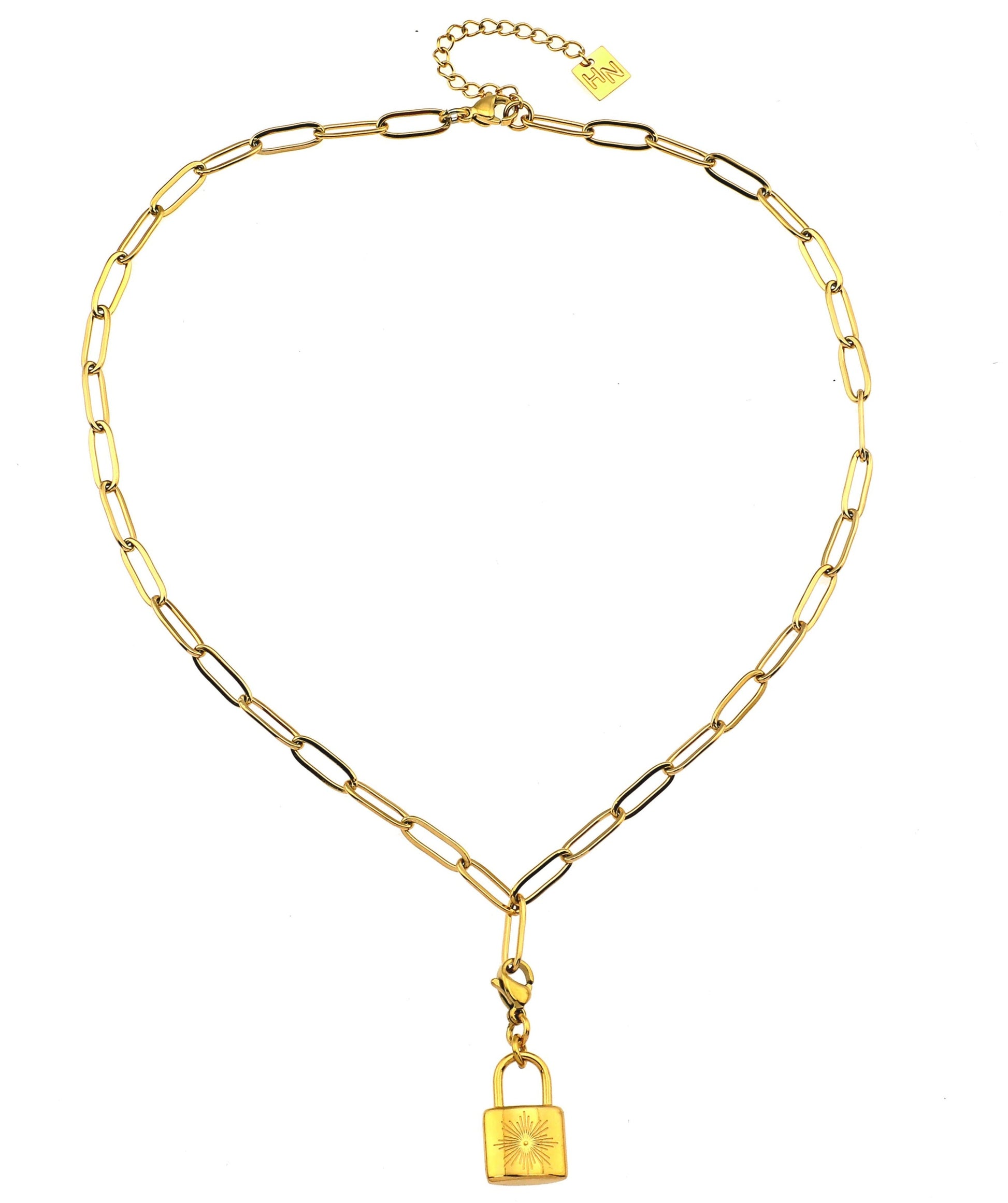 DALIA: Essential Gold Chain Link Paper-Clip Necklace - Velora Luxury Fashion