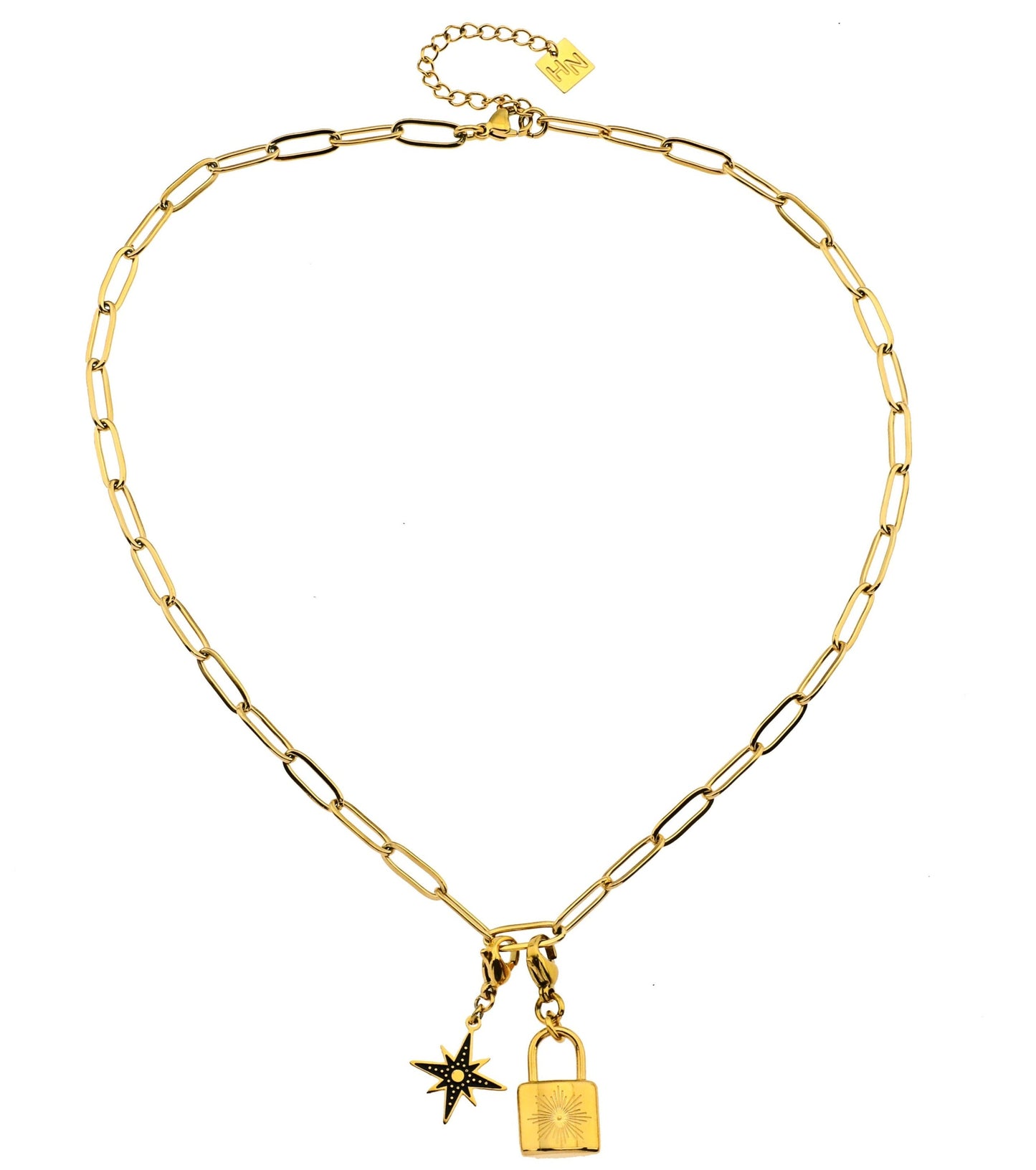 DALIA: Essential Gold Chain Link Paper-Clip Necklace - Velora Luxury Fashion