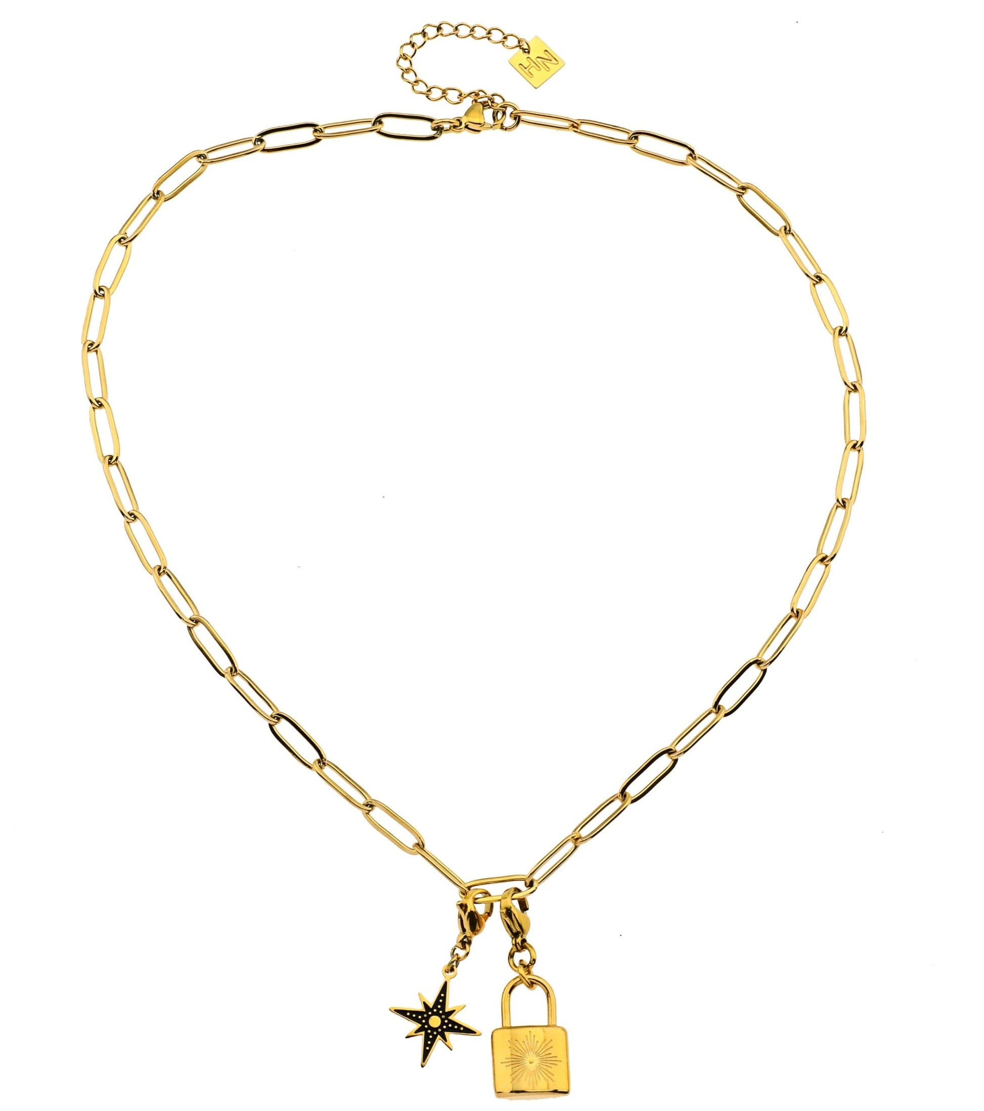 DALIA: Essential Gold Chain Link Paper-Clip Necklace - Velora Luxury Fashion