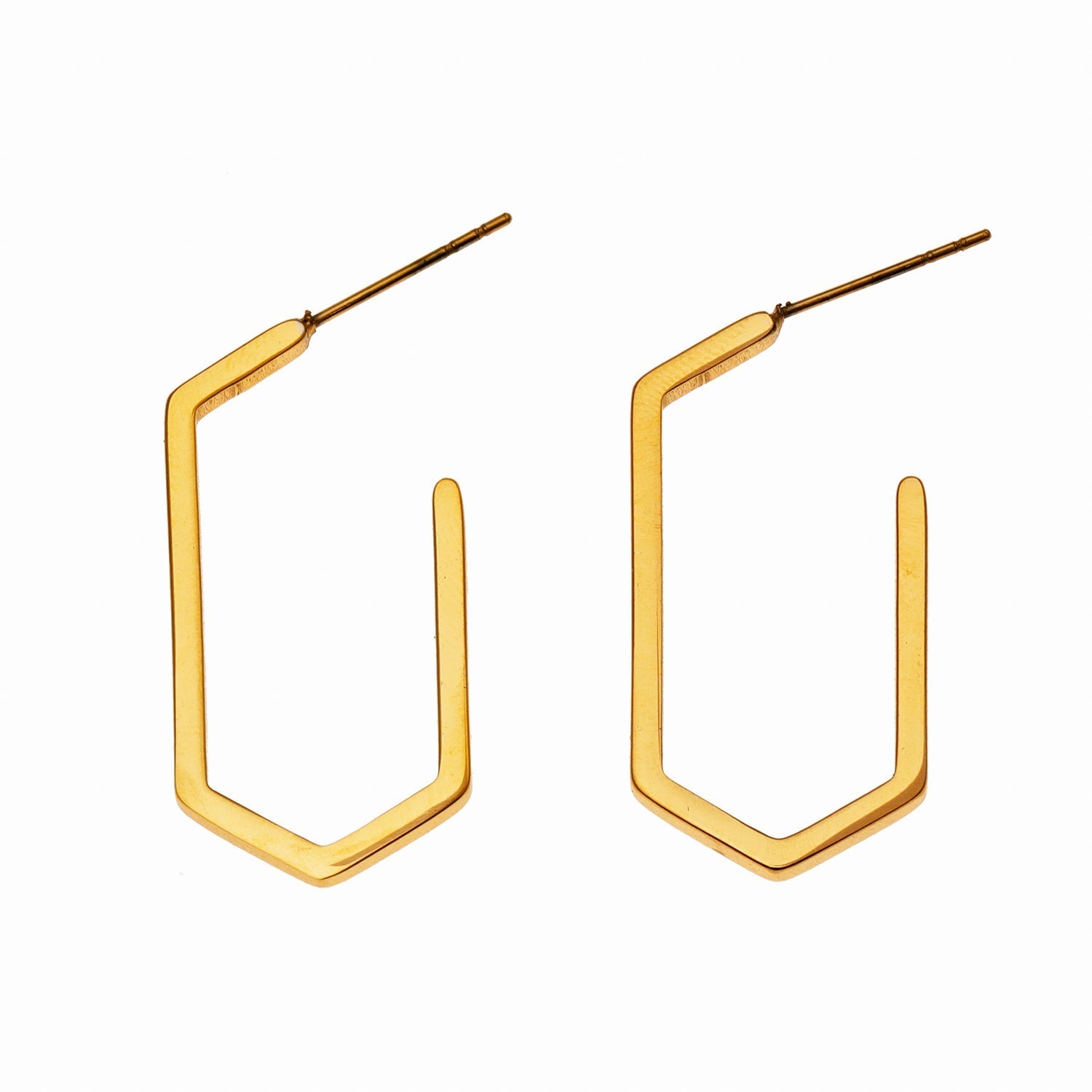 DIMITRA "Geometry Redefined - Rectangle Hoop Earrings with Triangular Flair" - Velora Luxury Fashion