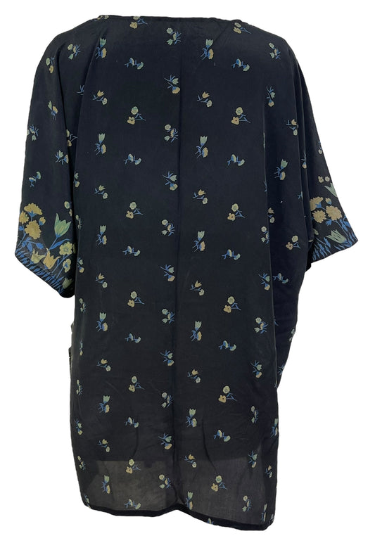PRC6922 Avatar Pure Silk Kimono-Sleeved Jacket with Belt - Velora