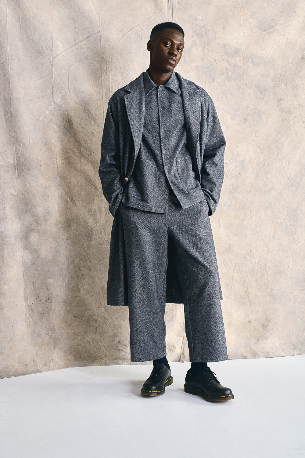 Relaxed Overcoat - Mixed Grey Devlyn van Loon
