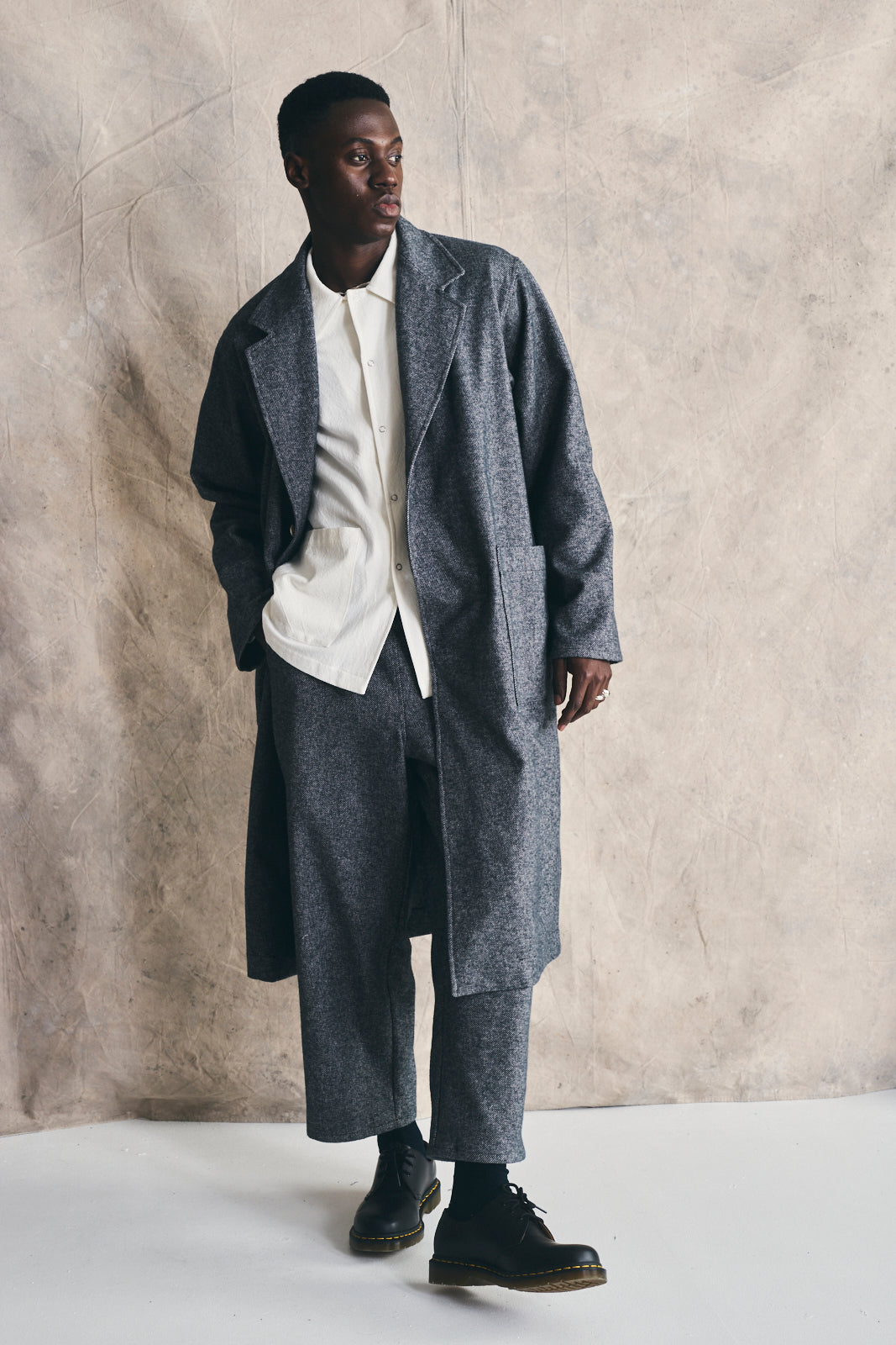 Relaxed Overcoat - Mixed Grey Devlyn van Loon