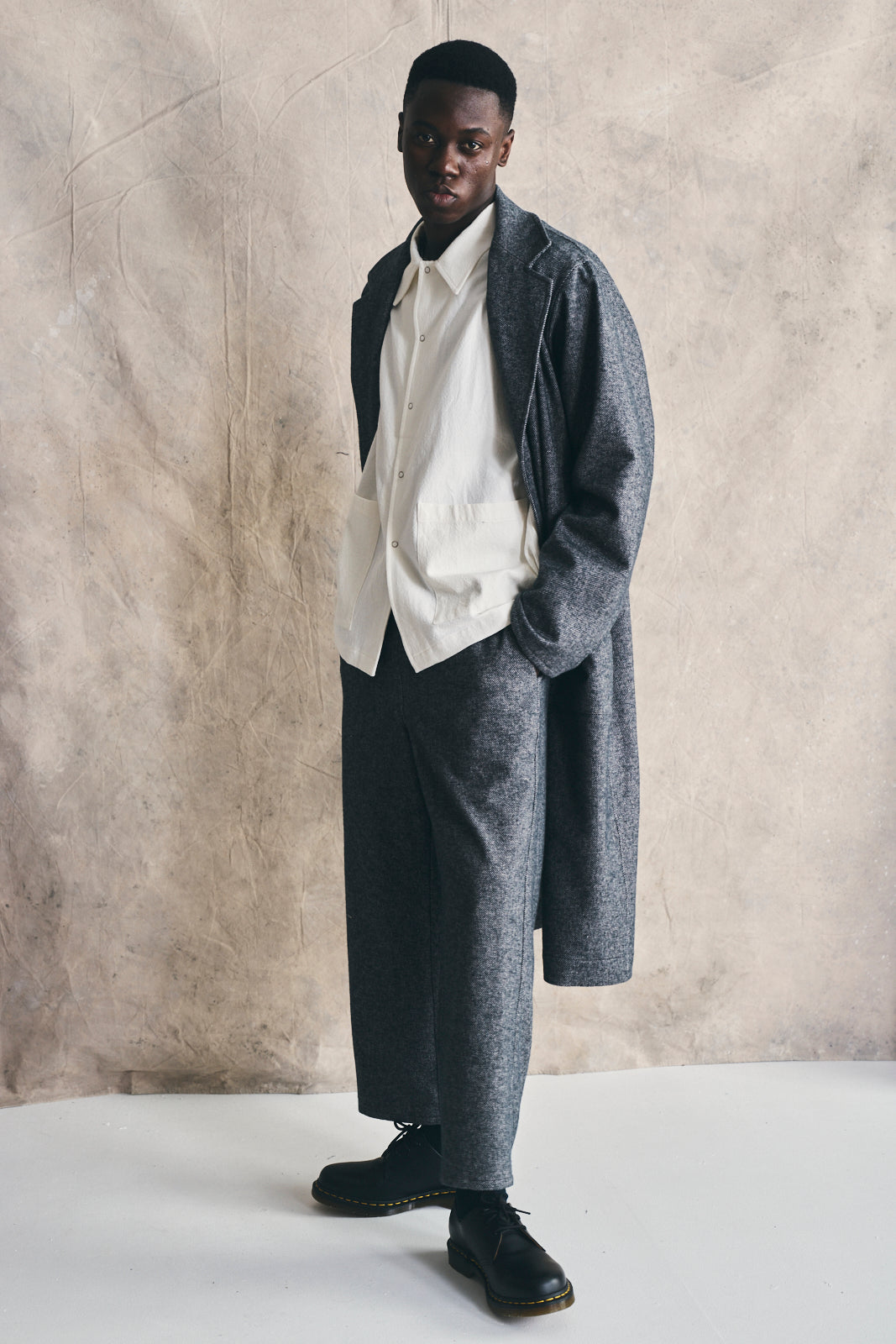 Relaxed Overcoat - Mixed Grey Devlyn van Loon