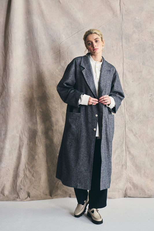 Relaxed Overcoat - Mixed Grey Devlyn van Loon