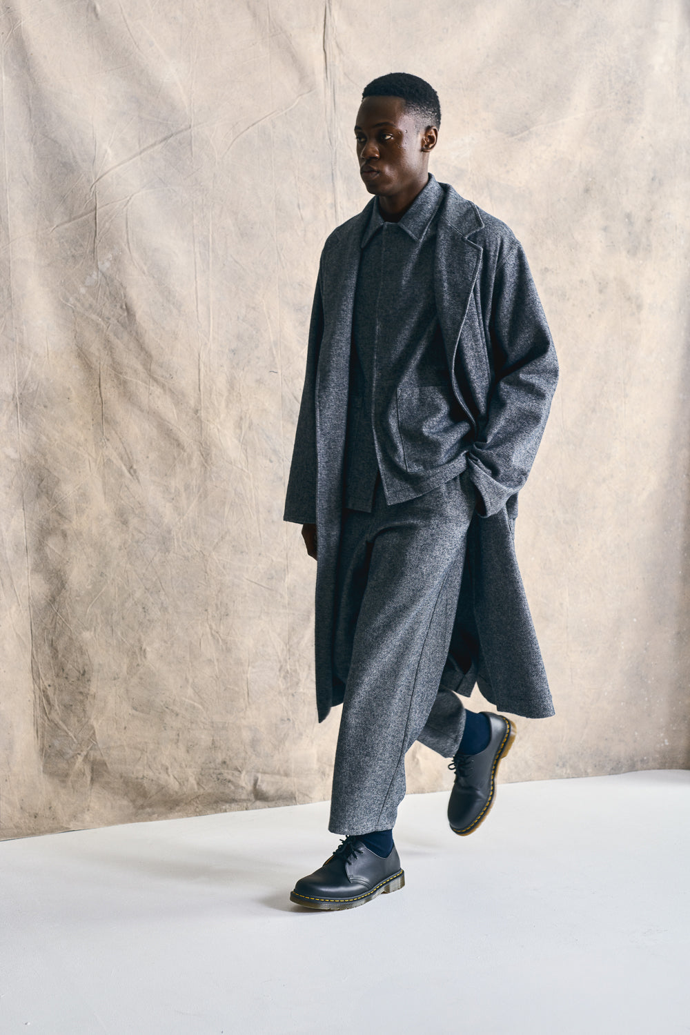 Relaxed Overcoat - Mixed Grey Devlyn van Loon