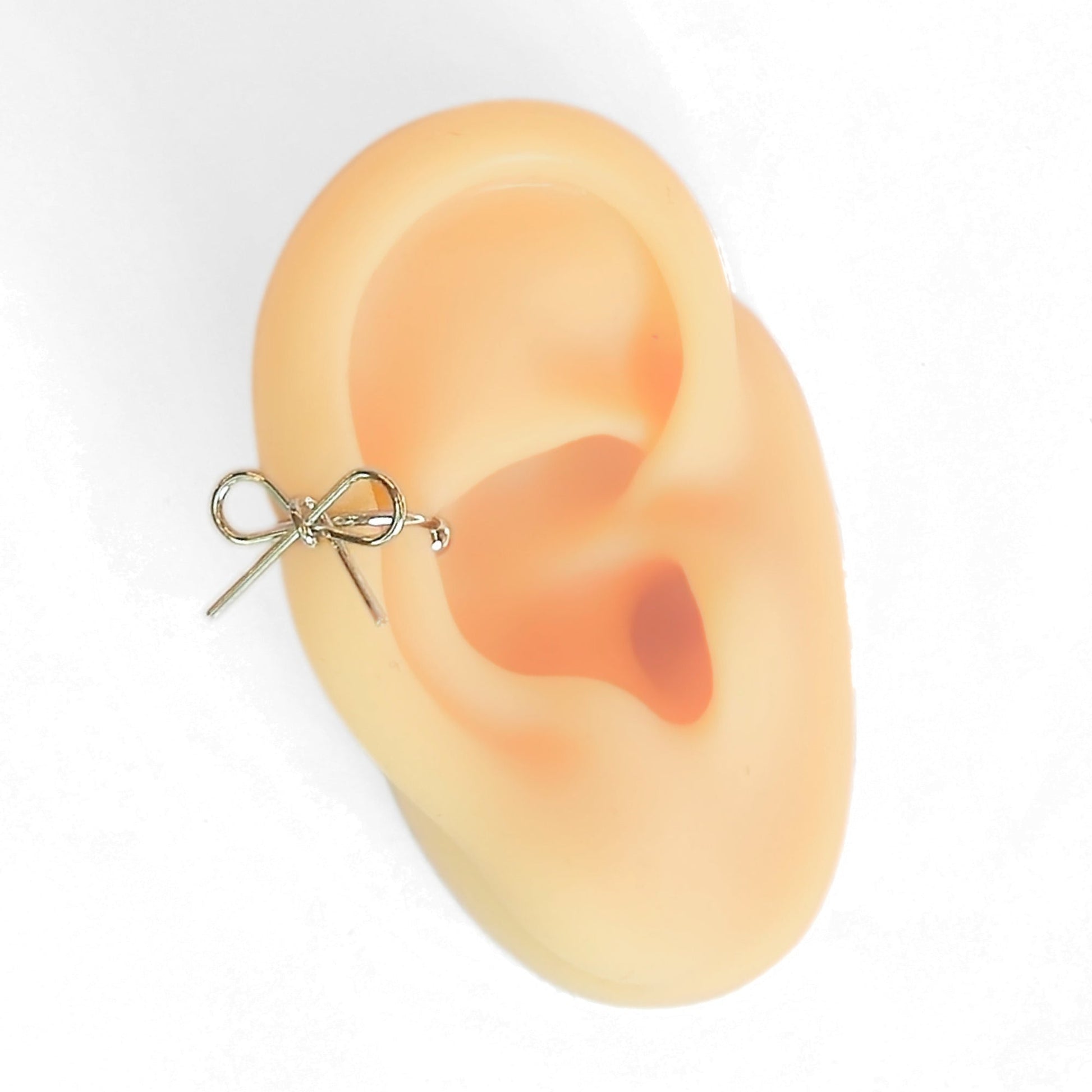 Dainty Bow Ear Cuff (Silver) - Velora