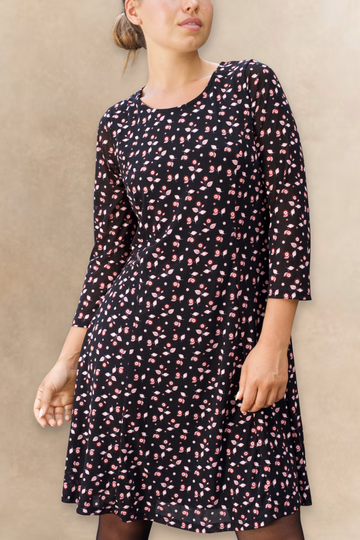 Daisie Floral Stretch Fit & Flare Dress - Velora Luxury Fashion