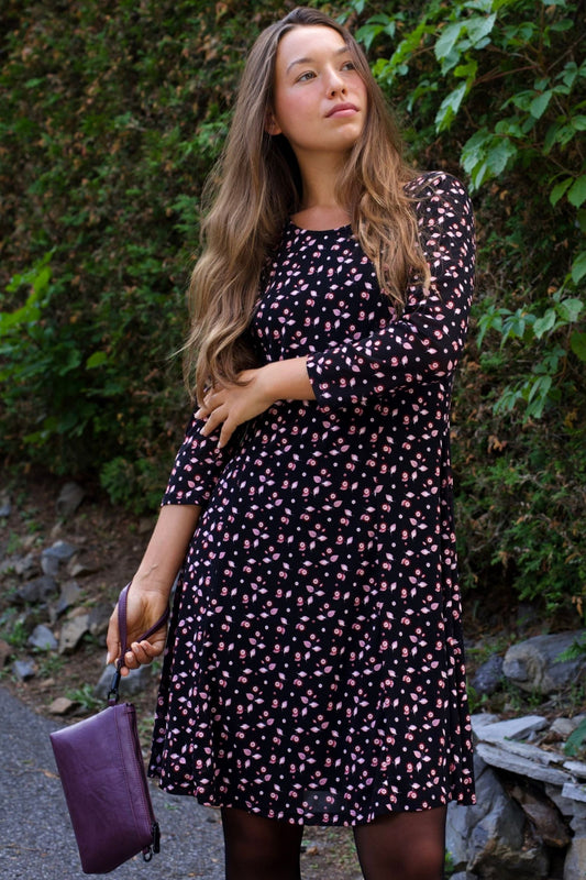 Daisie Floral Stretch Fit & Flare Dress - Velora Luxury Fashion
