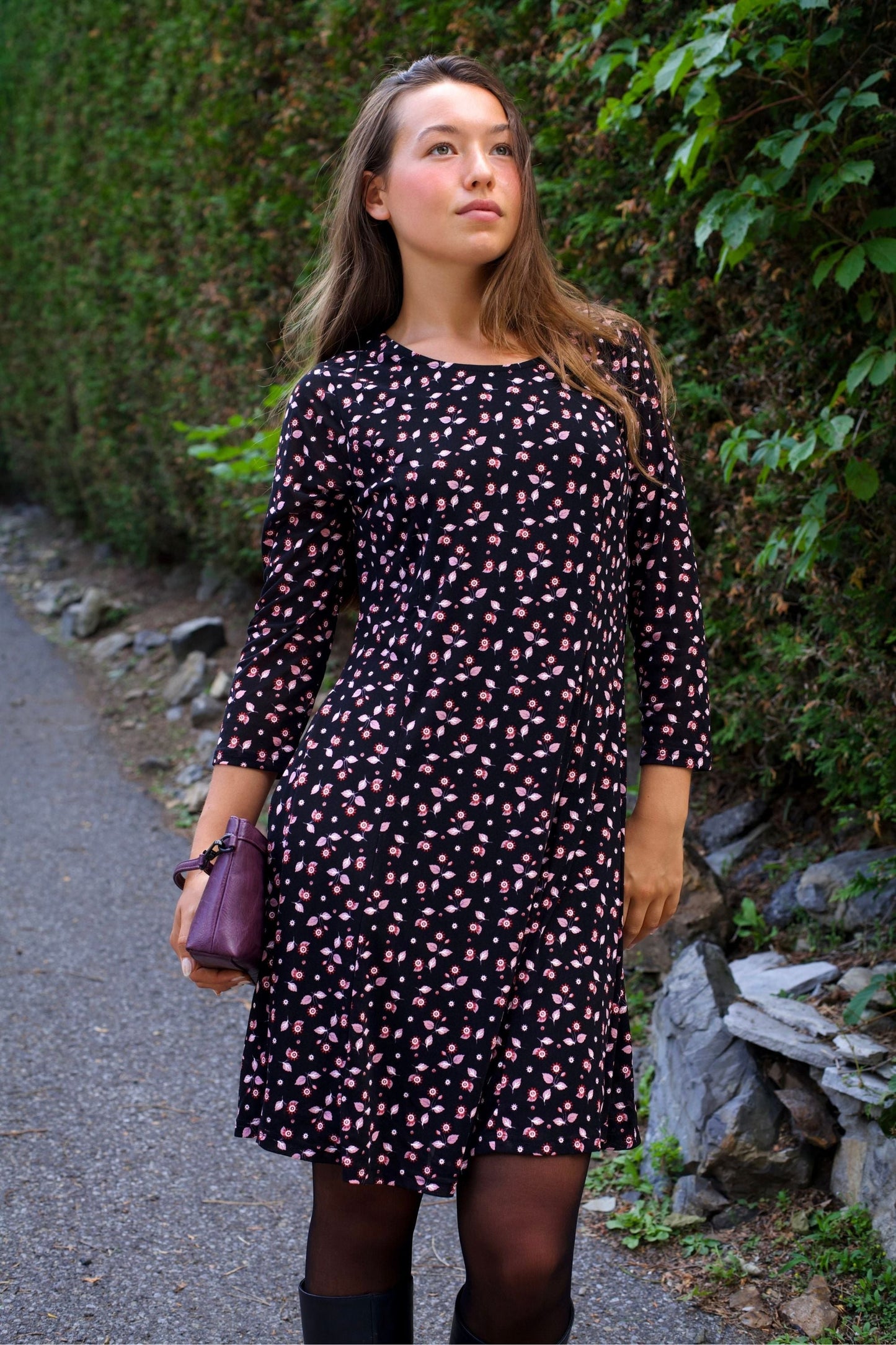 Daisie Floral Stretch Fit & Flare Dress - Velora Luxury Fashion