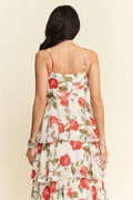 Davi & Dani Contrast Ring Lace Layered Ruffle Maxi Cami Dress - Velora Luxury Fashion