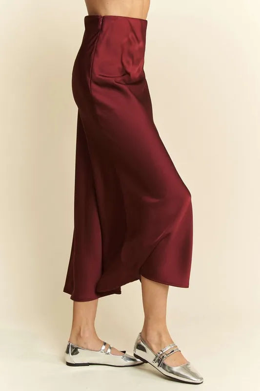Davi & Dani High Waist Midi Skirt - Velora Luxury Fashion