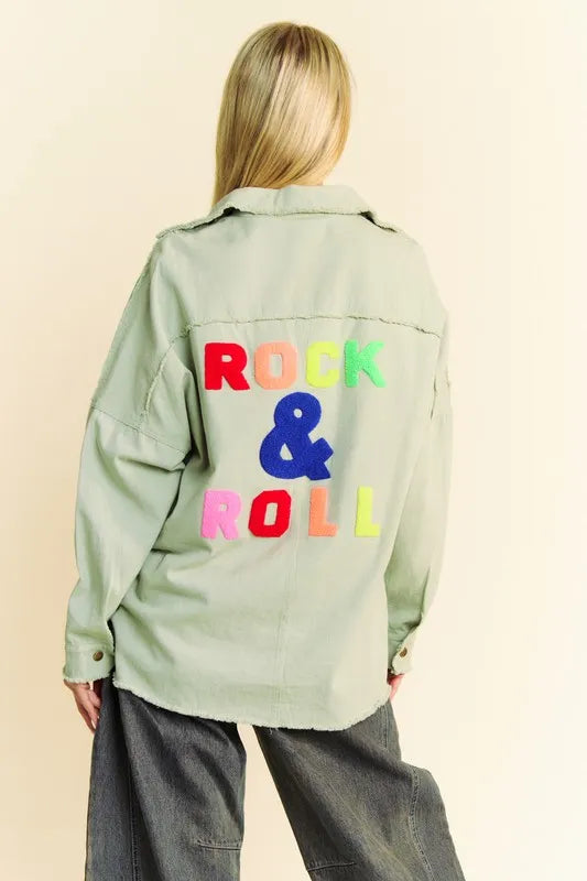 Davi & Dani Multi Color Rock & Roll Fringed Hem Loose Fit Shacket - Velora Luxury Fashion