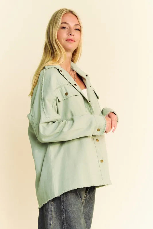 Davi & Dani Multi Color Rock & Roll Fringed Hem Loose Fit Shacket - Velora Luxury Fashion