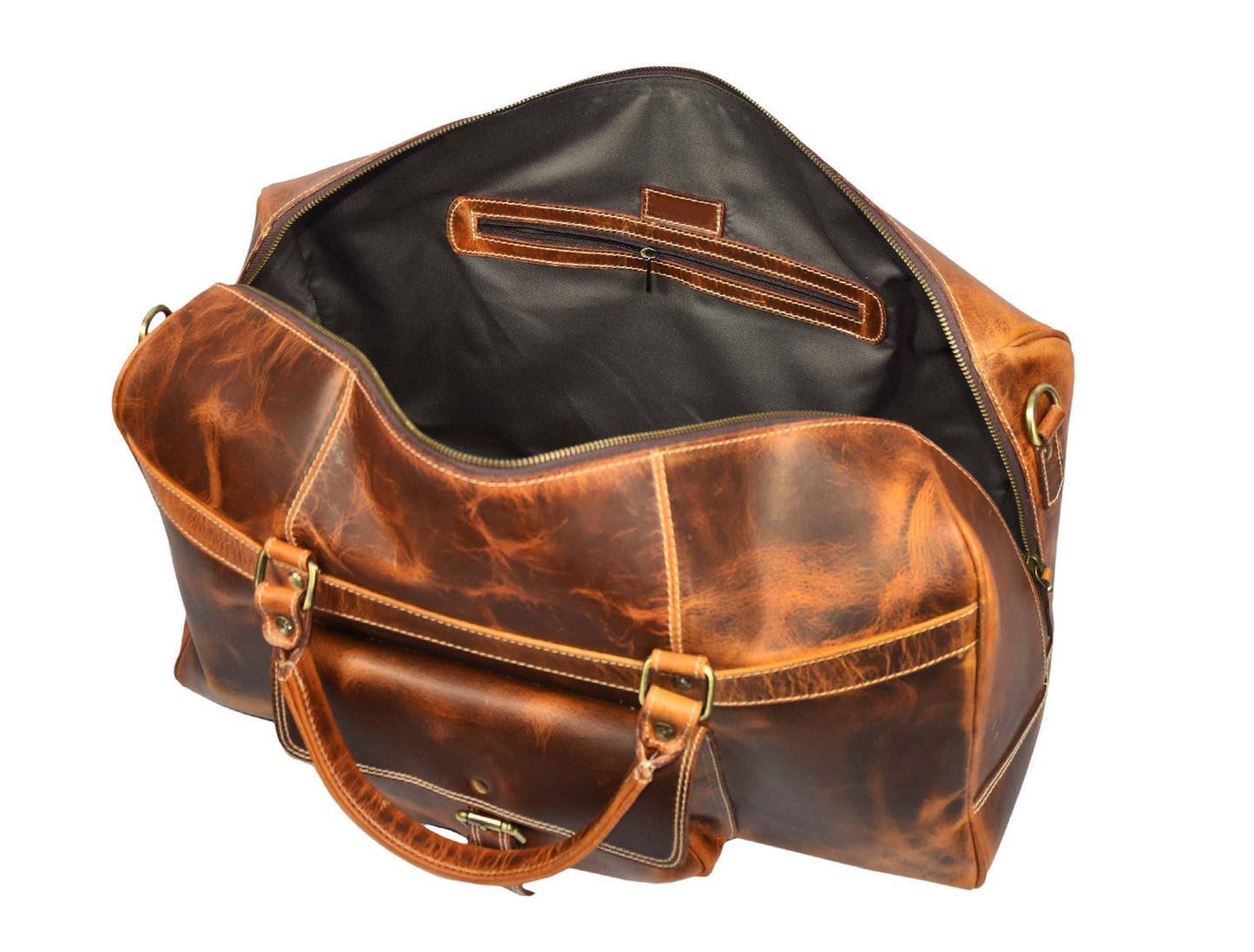 Dawson Leather Travel Bag - Walnut Brown - Velora Luxury Fashion