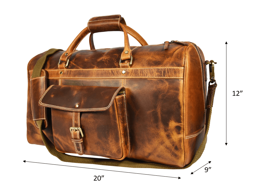 Dawson Leather Travel Bag - Walnut Brown - Velora Luxury Fashion