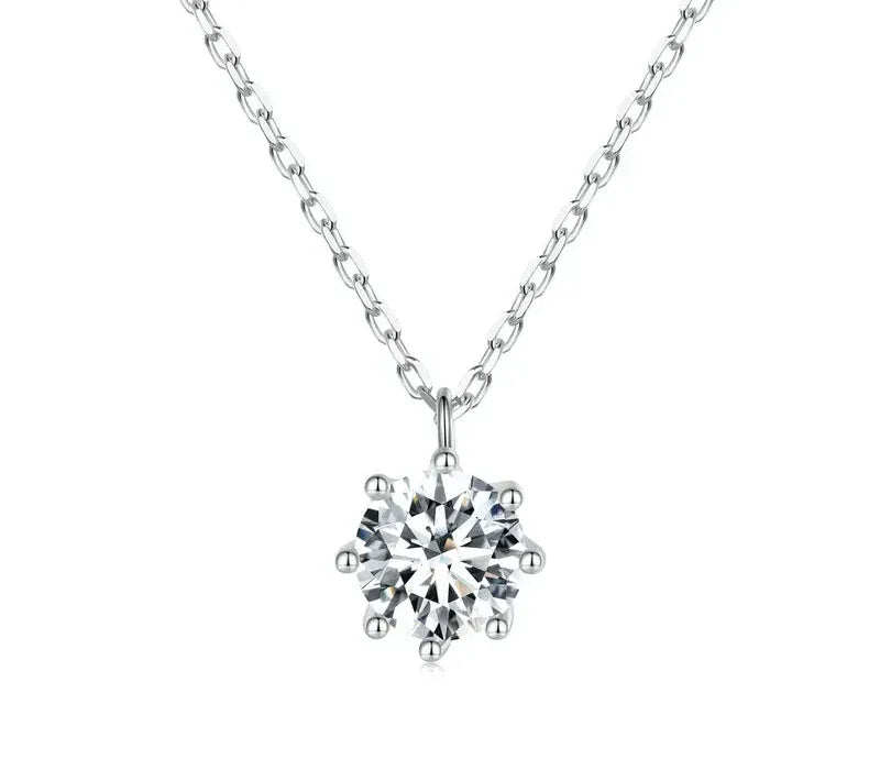 Dazzling 0.8ct Moissanite Sterling Silver Pendant Necklace - Velora Luxury Fashion
