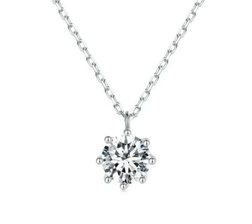 Dazzling 0.8ct Moissanite Sterling Silver Pendant Necklace - Velora Luxury Fashion