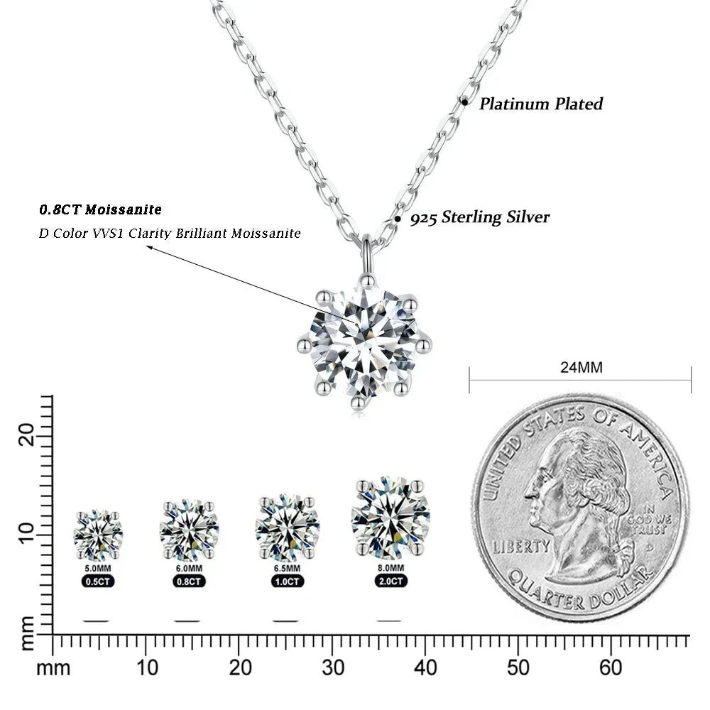 Dazzling 0.8ct Moissanite Sterling Silver Pendant Necklace - Velora Luxury Fashion