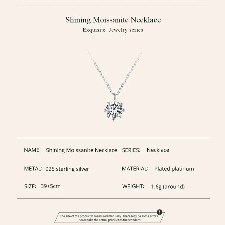 Dazzling 0.8ct Moissanite Sterling Silver Pendant Necklace - Velora Luxury Fashion
