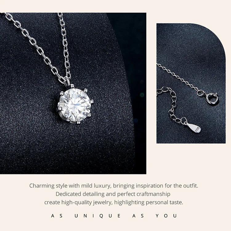 Dazzling 0.8ct Moissanite Sterling Silver Pendant Necklace - Velora Luxury Fashion