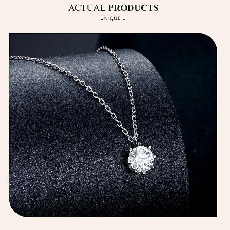 Dazzling 0.8ct Moissanite Sterling Silver Pendant Necklace - Velora Luxury Fashion
