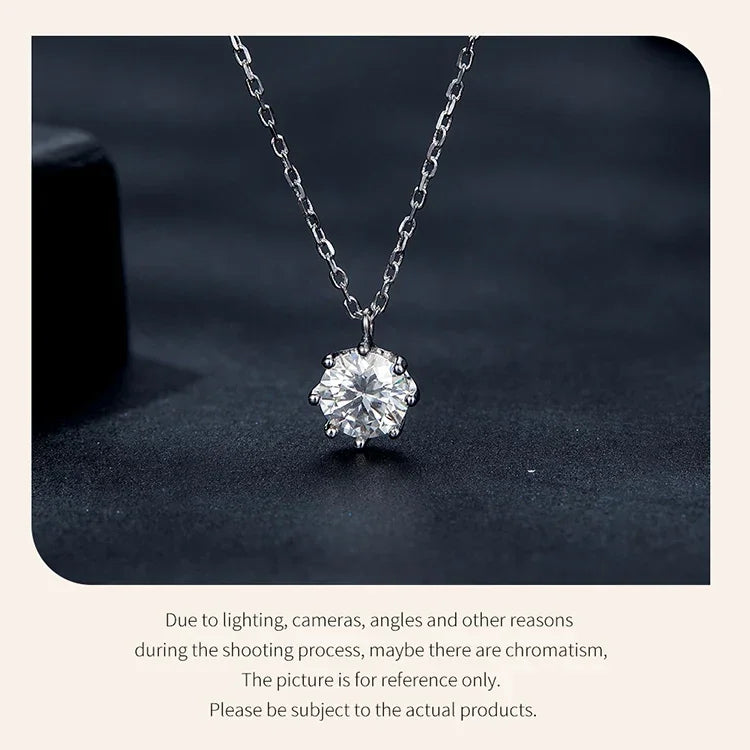 Dazzling 0.8ct Moissanite Sterling Silver Pendant Necklace - Velora Luxury Fashion