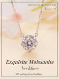 Dazzling Diamond Alternative: 1ct Moissanite Sterling Silver Pendant Necklace - Velora Luxury Fashion