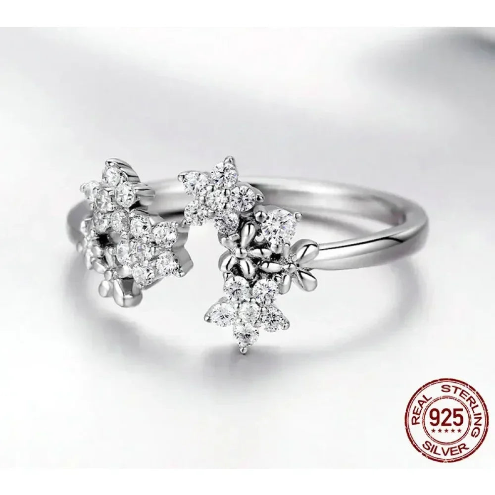 Dazzling Starry Night: 925 Silver Necklace & Ring Set With Cubic Zirconia - Velora Luxury Fashion