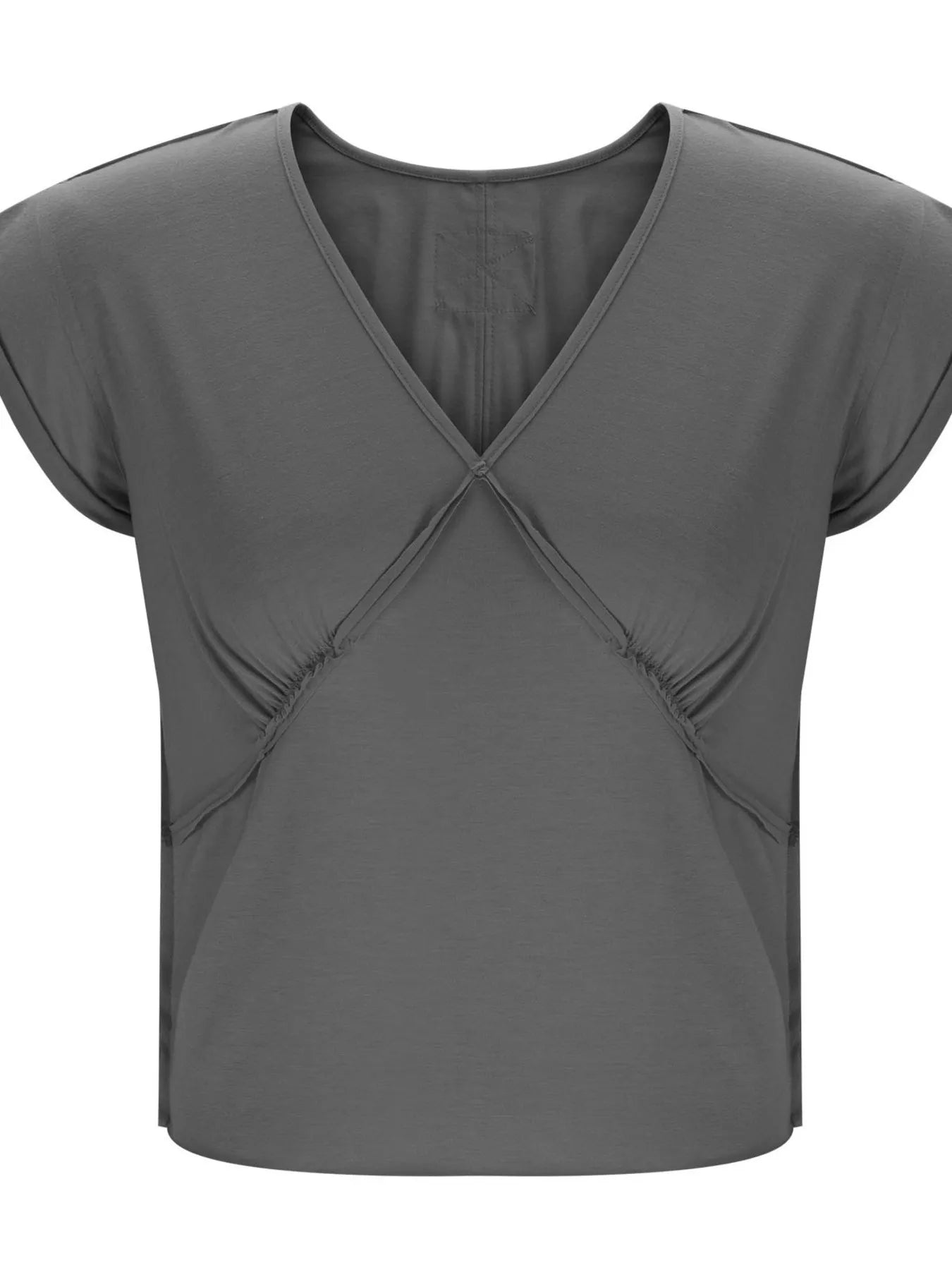 Deep V-Neck Cropped T-Shirt - Velora Luxury Fashion