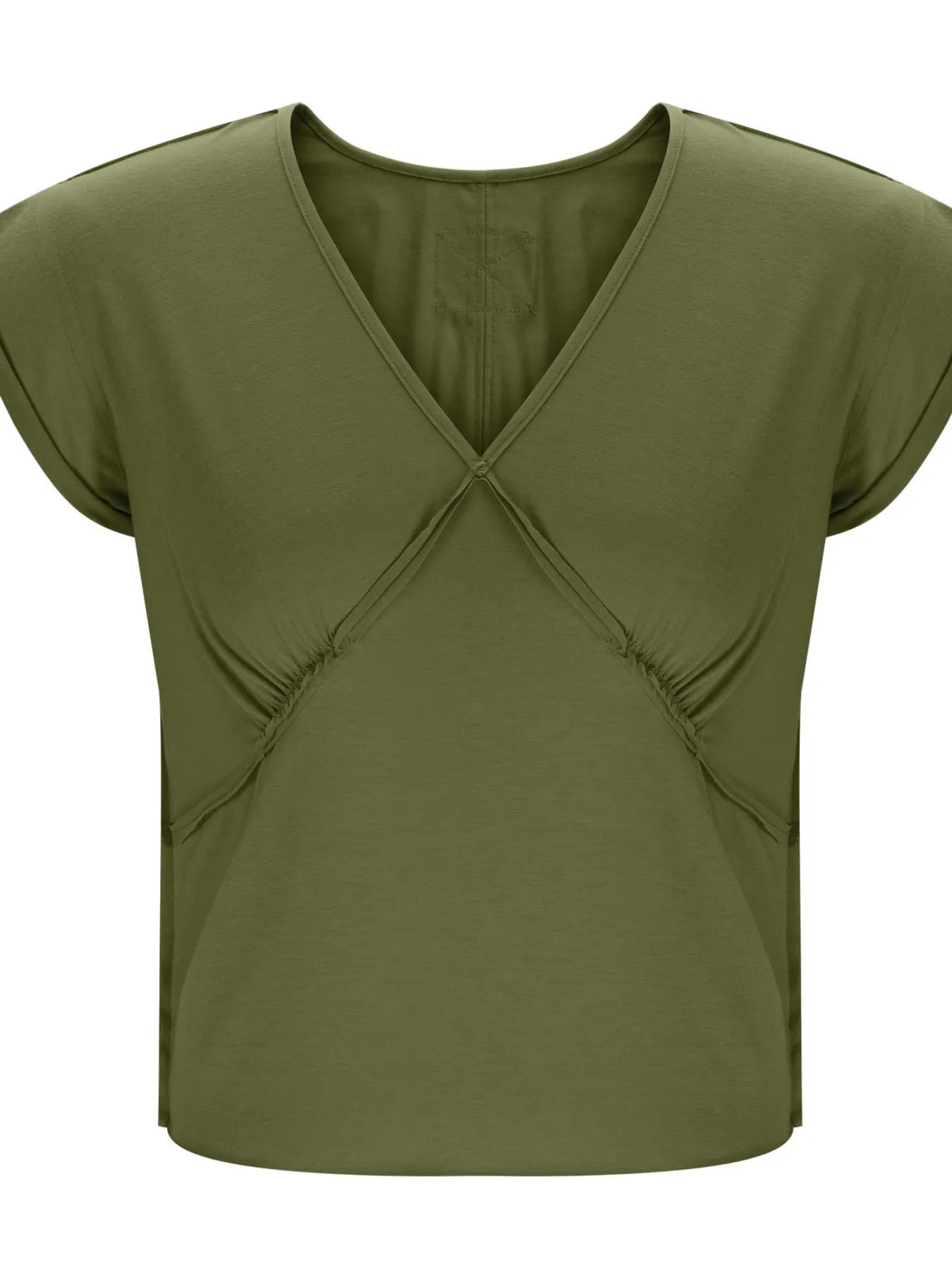 Deep V-Neck Cropped T-Shirt - Velora Luxury Fashion