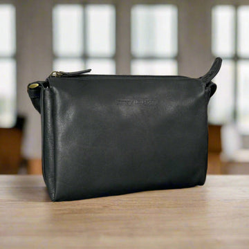Derek Alexander Zip Top Leather Crossbody Bag - Velora Luxury Fashion