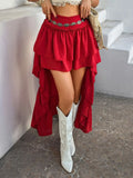Devine High-Low Ruched Layered Skirt - Velora Luxury Fashion