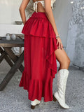 Devine High-Low Ruched Layered Skirt - Velora Luxury Fashion