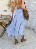 Devine Slit Drawstring Ruffled Skirt - Velora Luxury Fashion